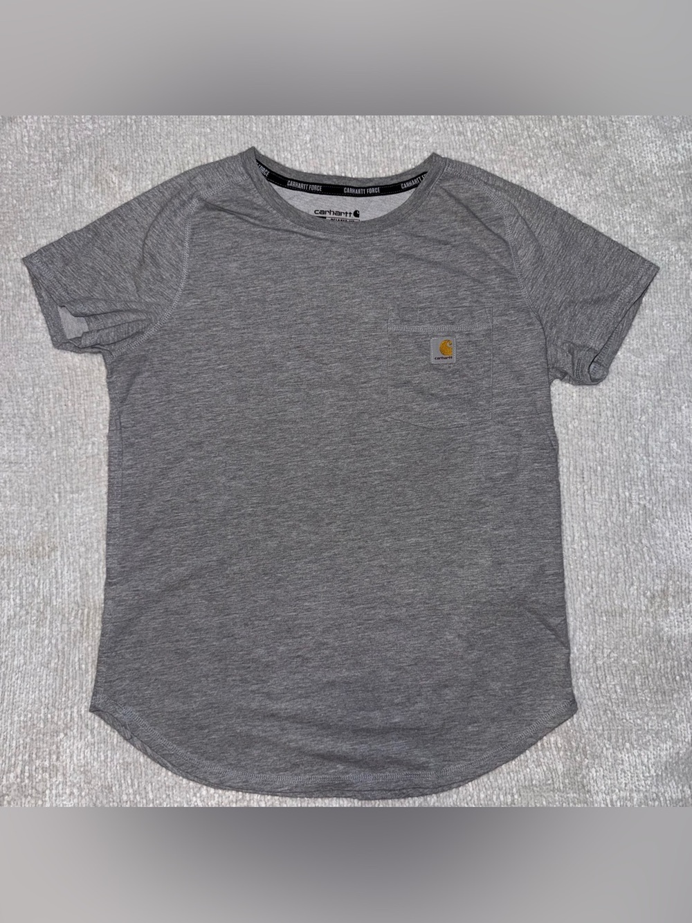 Carhartt Women’s Heather Gray Pocket Relaxed Fit T-Shirt Small